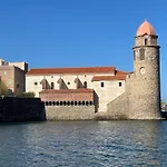 AZUR-Les pieds dans l\'eau-Vue sur Mer et Clocher de Collioure en toile de fond - WIFI - PARKING